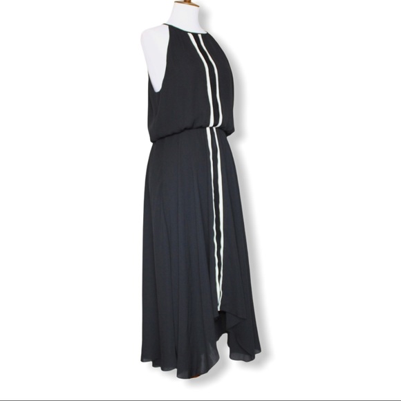 Parker Black High-Low Blouson Halter Dress Small - Picture 13 of 14